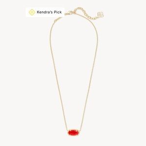 Kendra Scott Gold Red Pendant Necklace